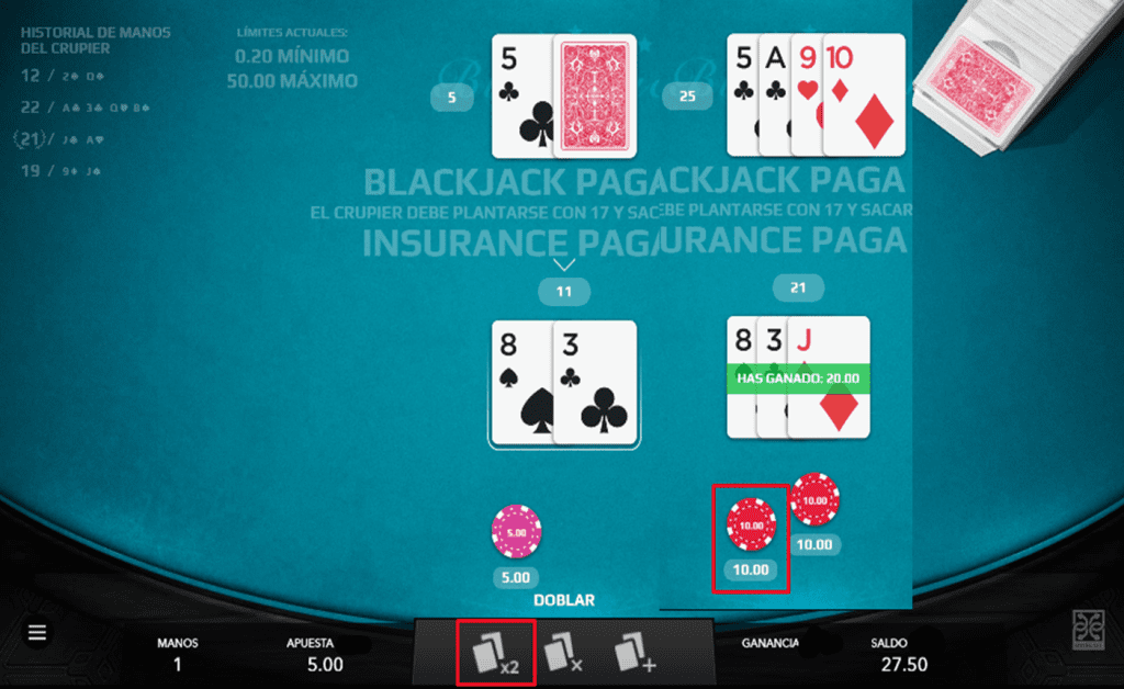 apuesta en blackjack